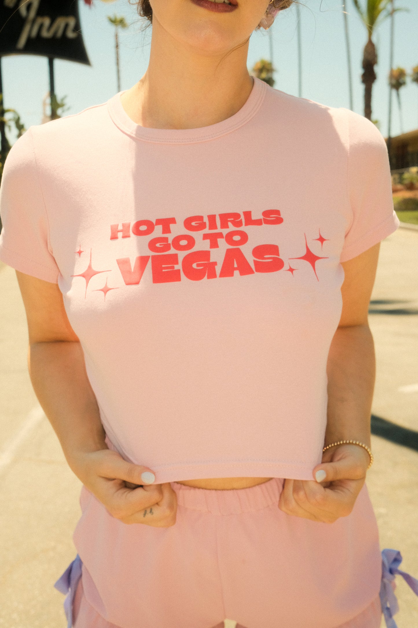 VEGAS BABY TEE - PINK